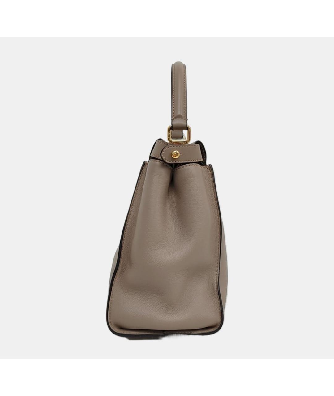 FENDI Бежевая кожаная сумка через плечо, фото 2