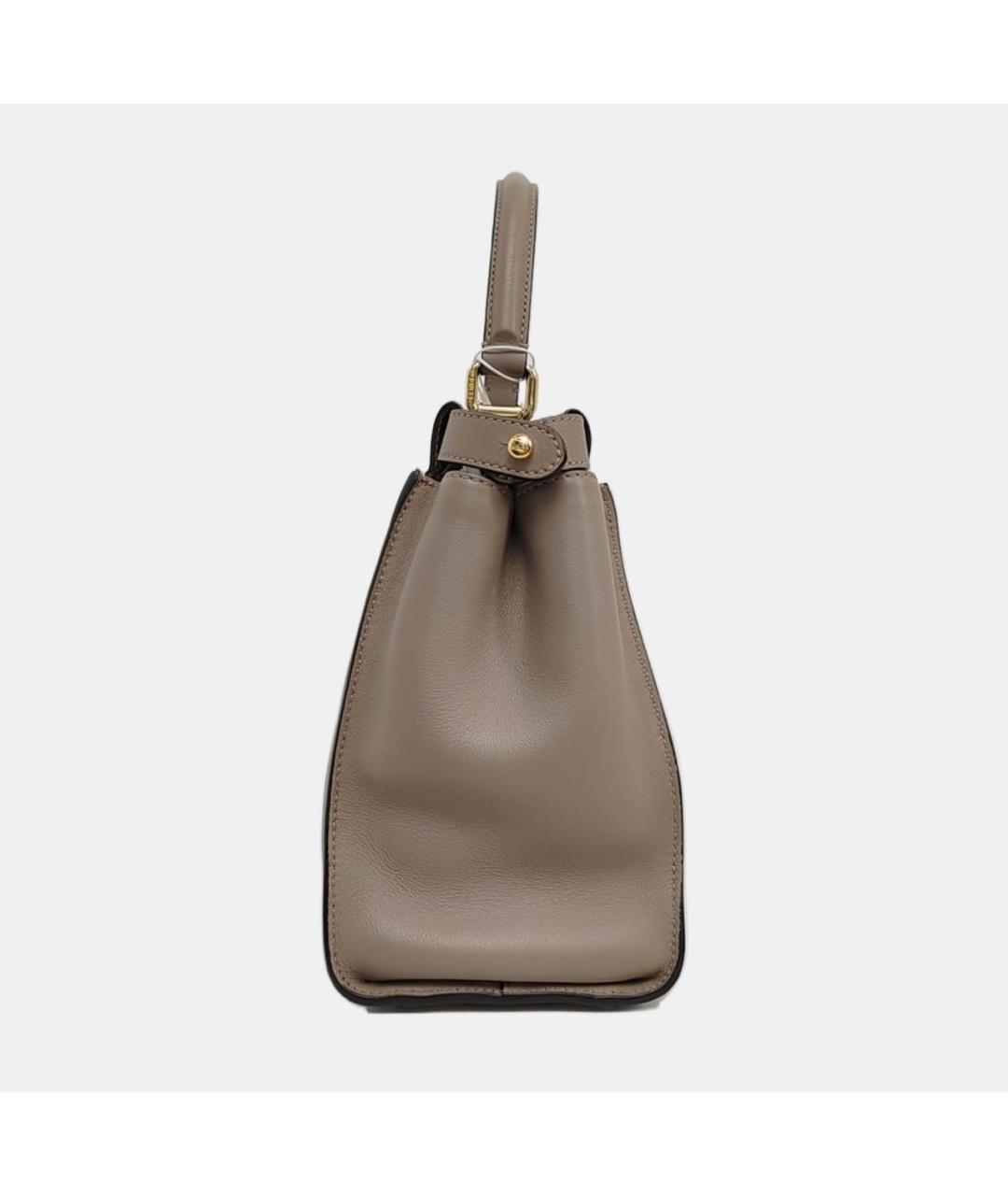 FENDI Бежевая кожаная сумка через плечо, фото 3