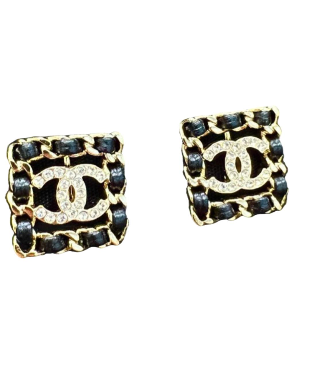 CHANEL Черные серьги, фото 2