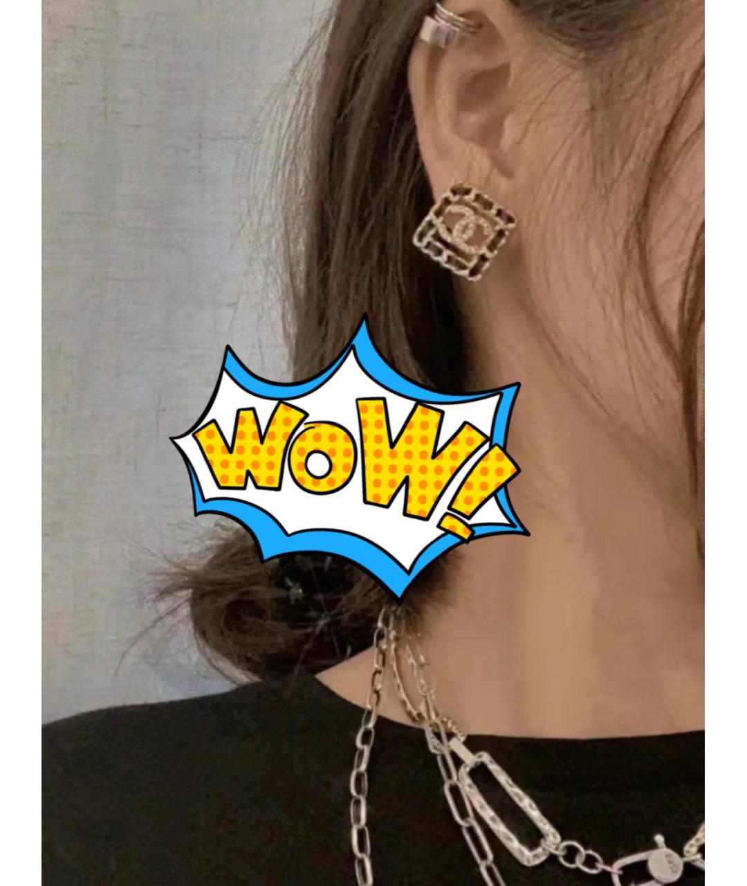 CHANEL Черные серьги, фото 5