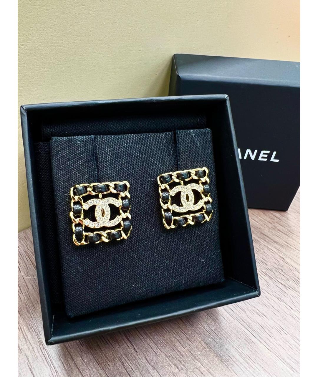 CHANEL Черные серьги, фото 3