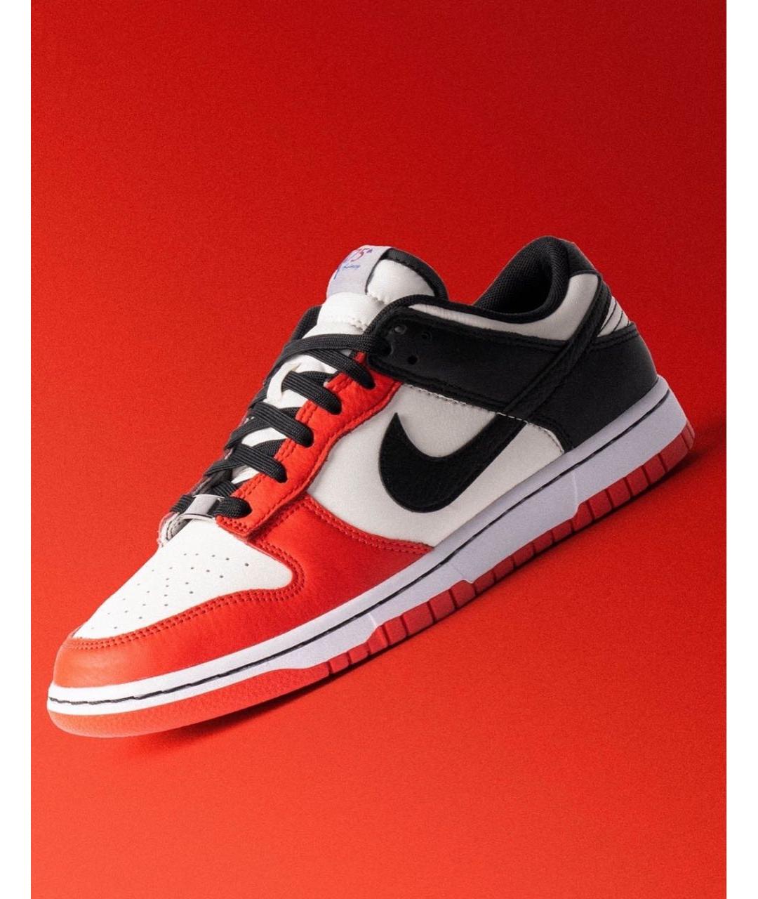 NIKE Красные кожаные низкие кроссовки / кеды, фото 6