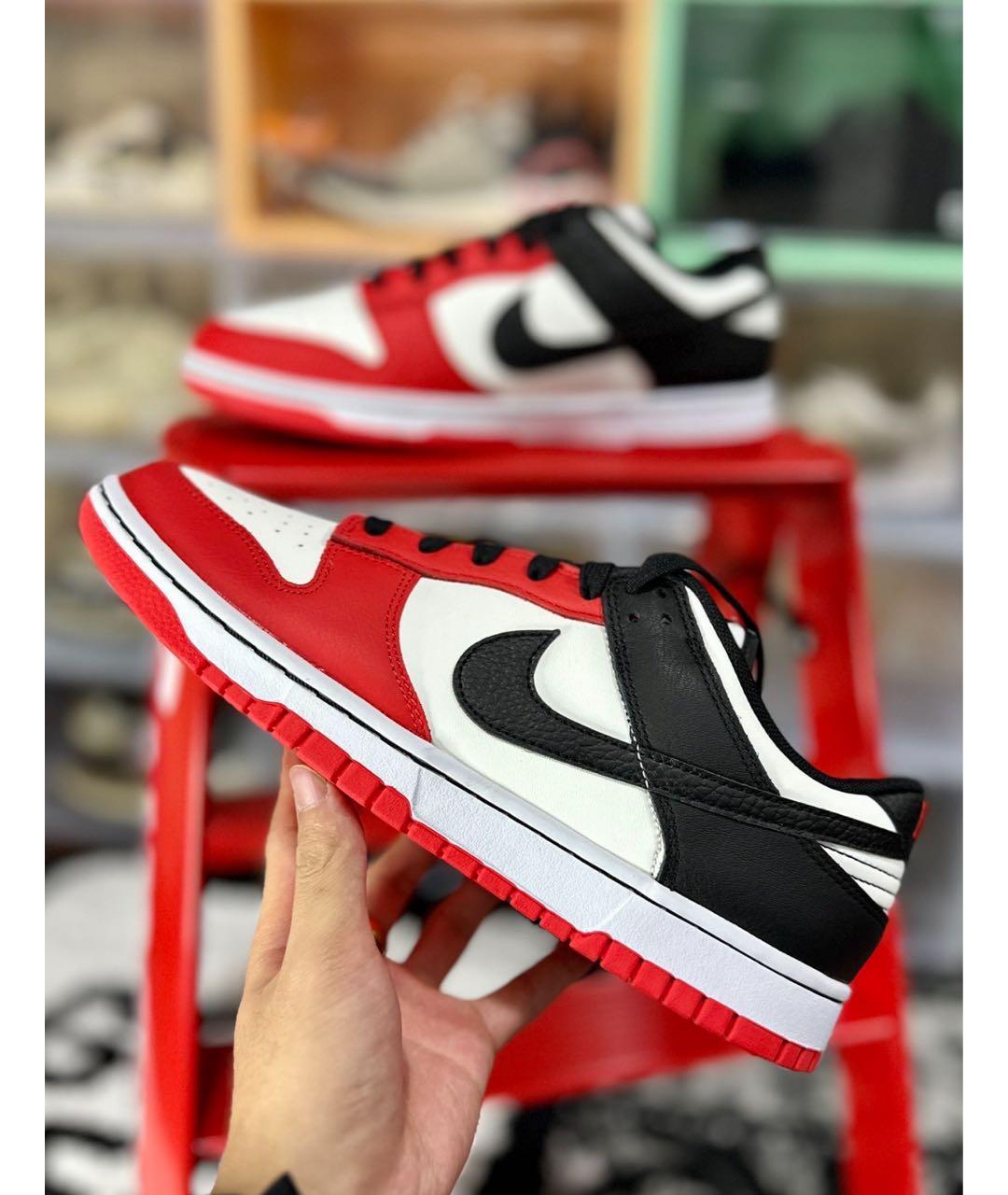 NIKE Красные кожаные низкие кроссовки / кеды, фото 8
