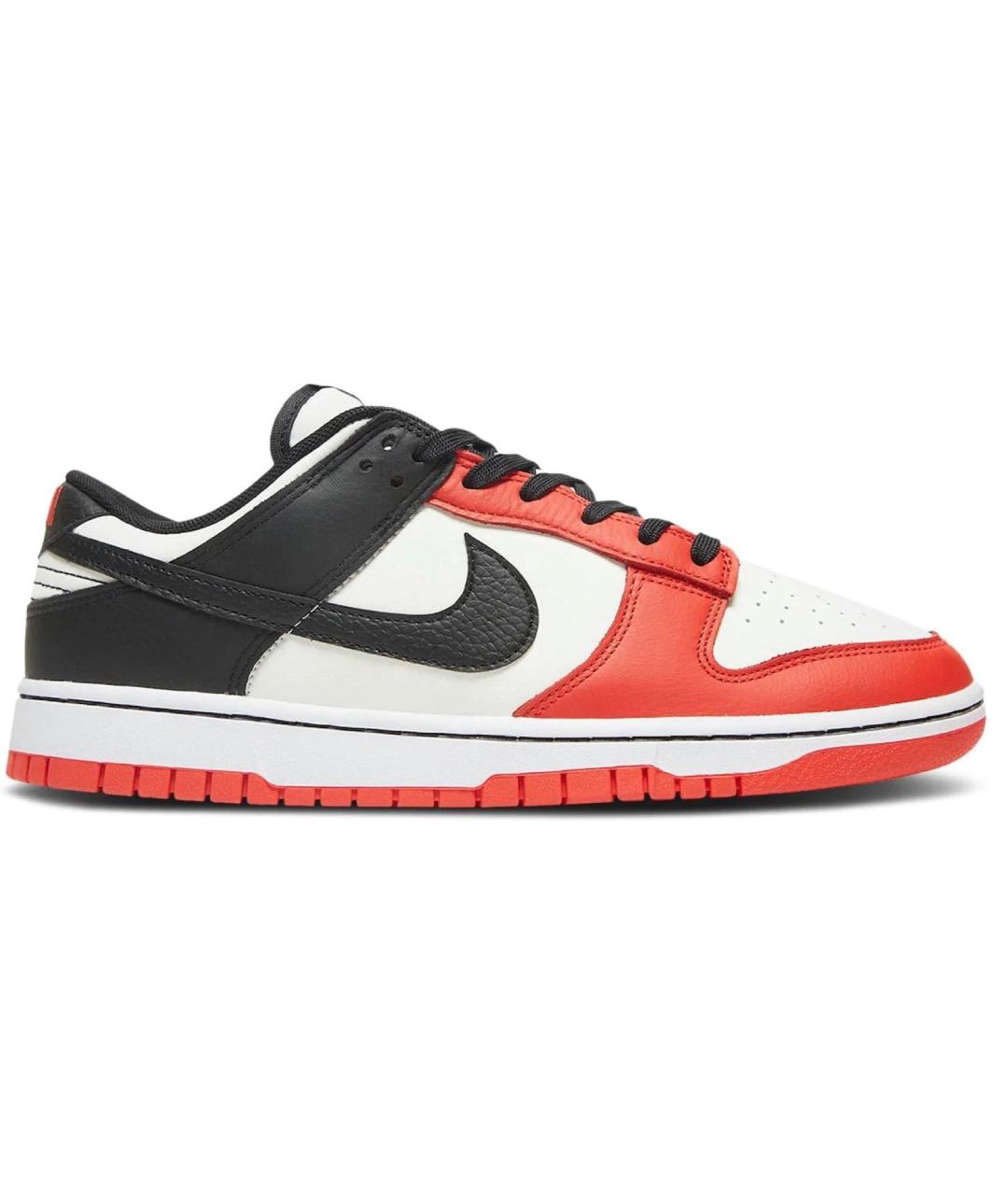 NIKE Красные кожаные низкие кроссовки / кеды, фото 1