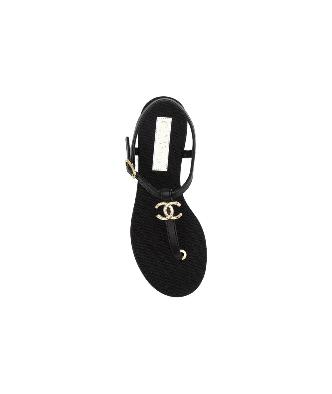 CHANEL Черные сандалии, фото 4