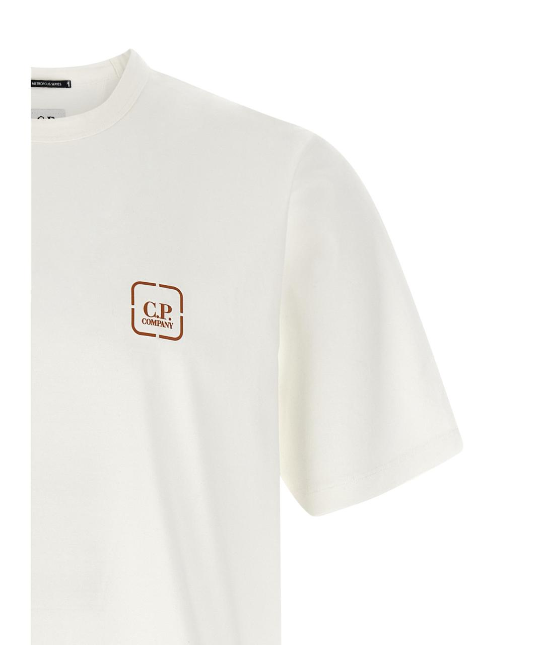 CP COMPANY Белая хлопковая футболка, фото 3