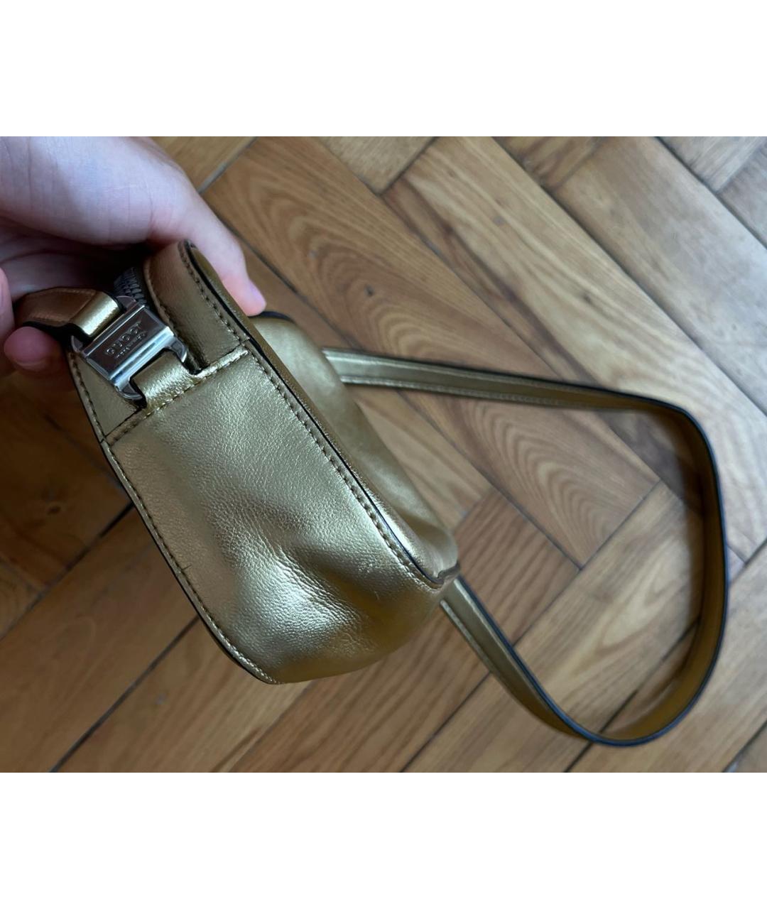 GUCCI Золотая кожаная сумка через плечо, фото 5