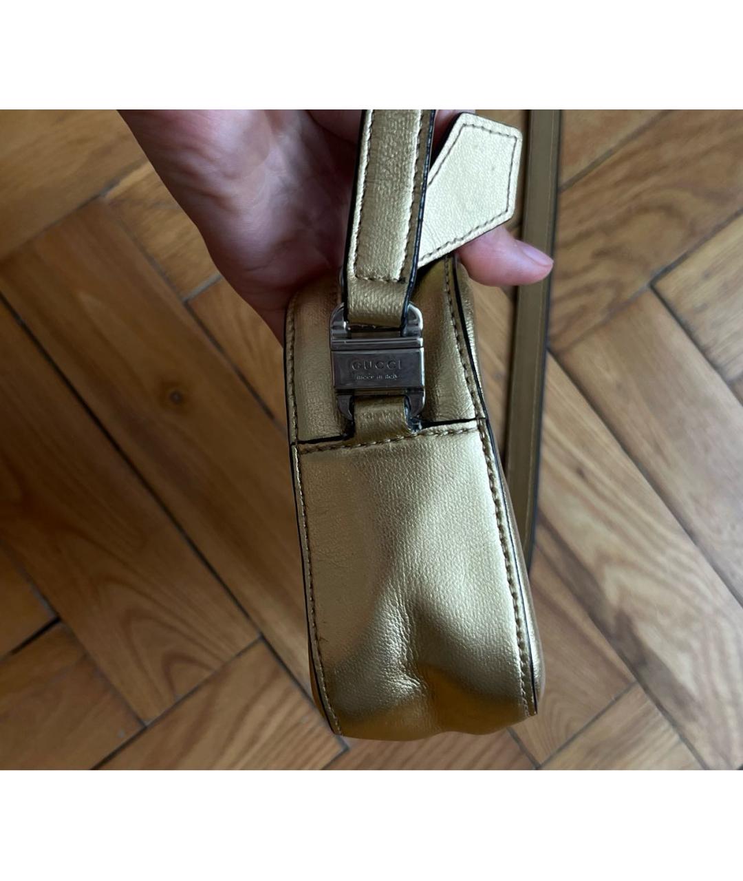 GUCCI Золотая кожаная сумка через плечо, фото 6