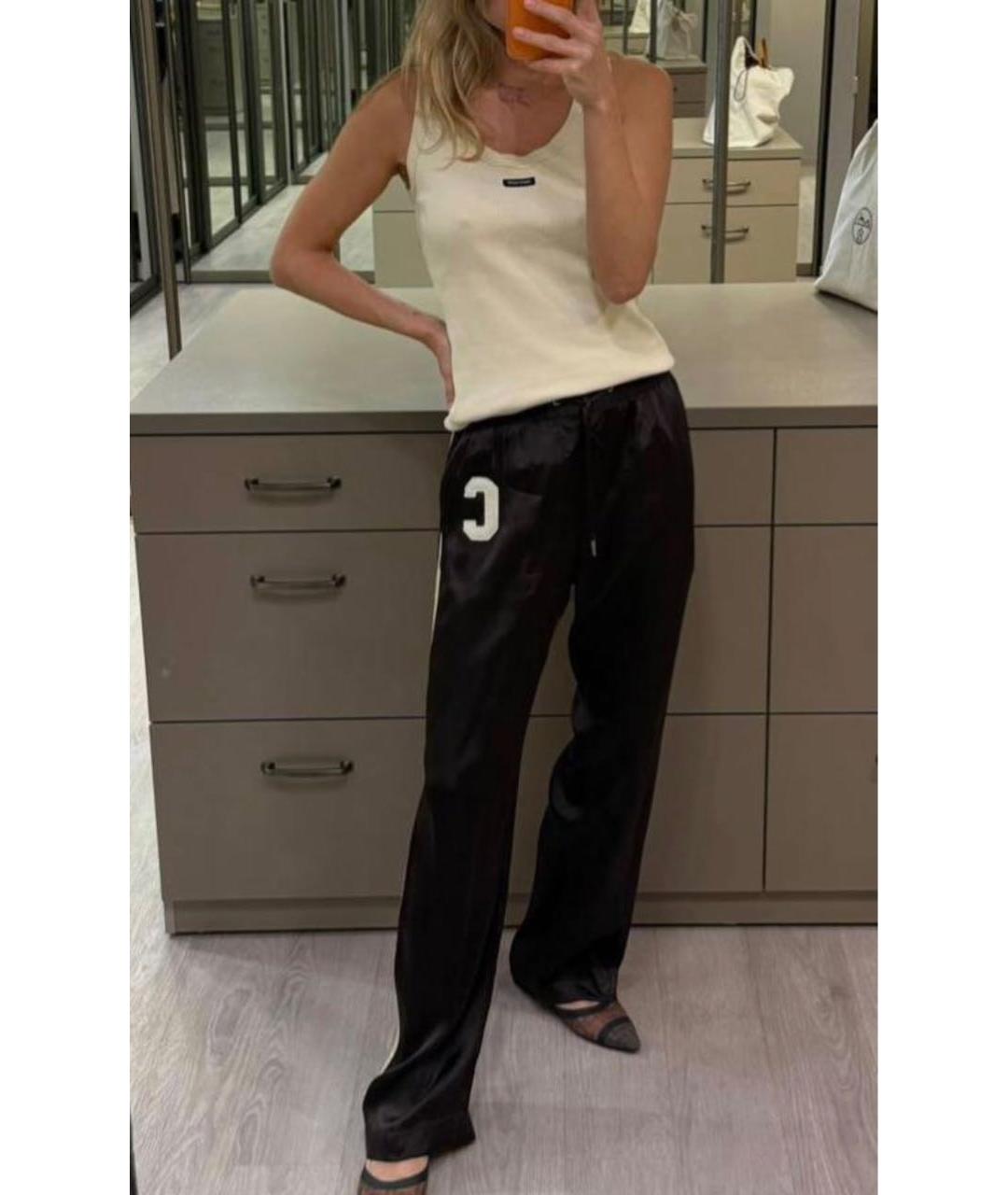 CELINE Черные шелковые брюки широкие, фото 4