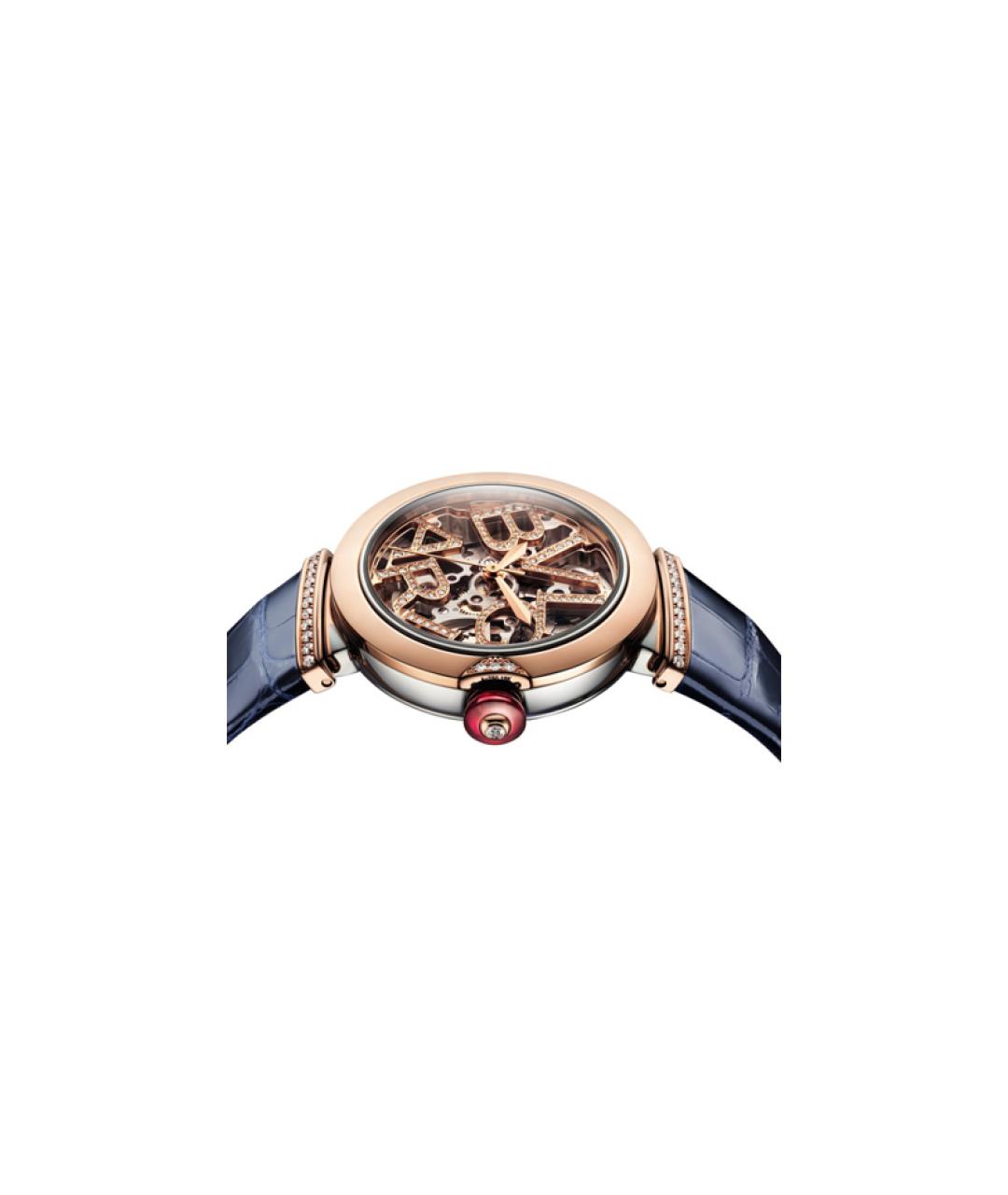 BVLGARI Синие часы из розового золота, фото 3