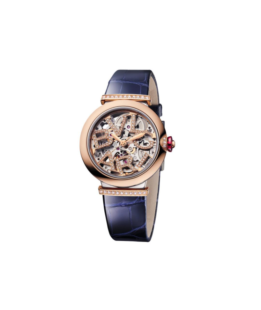 BVLGARI Синие часы из розового золота, фото 2