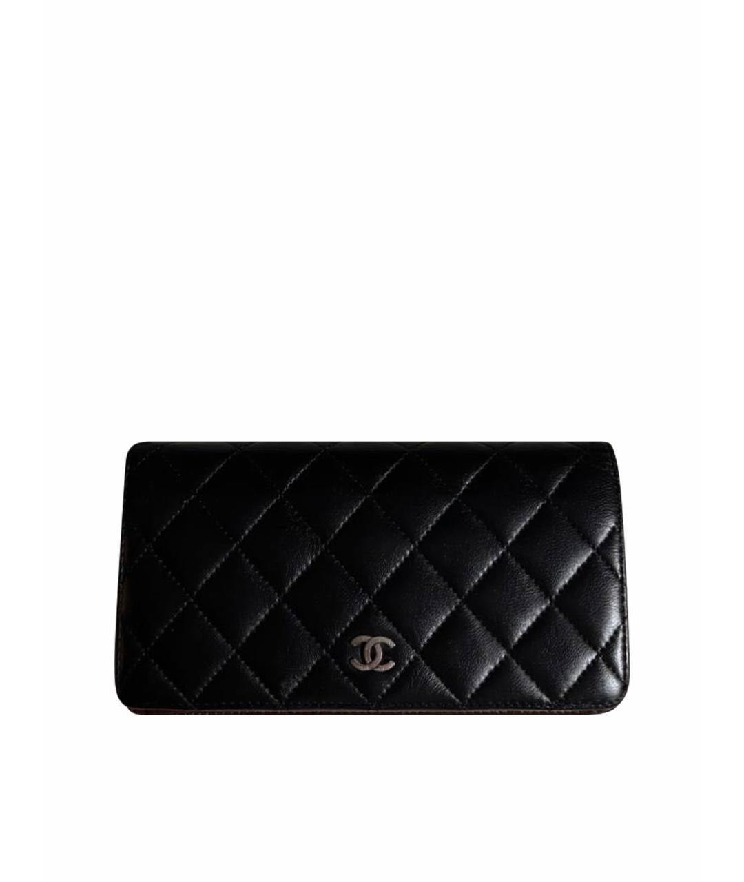 CHANEL Черный кожаный кошелек, фото 1