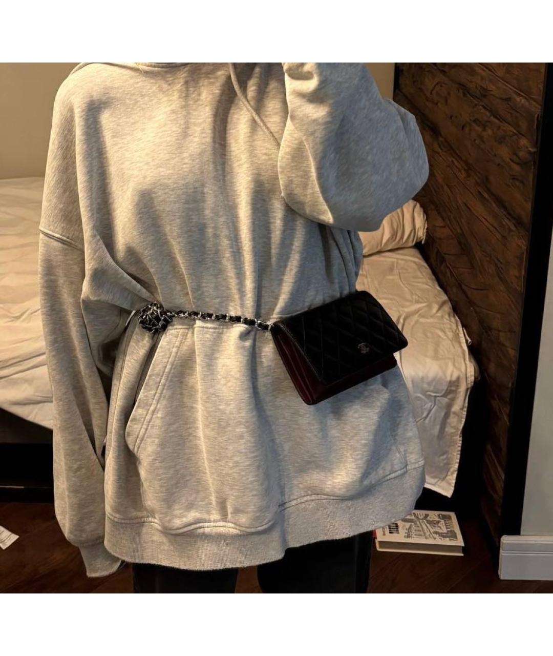 CHANEL Черный кожаный кошелек, фото 5