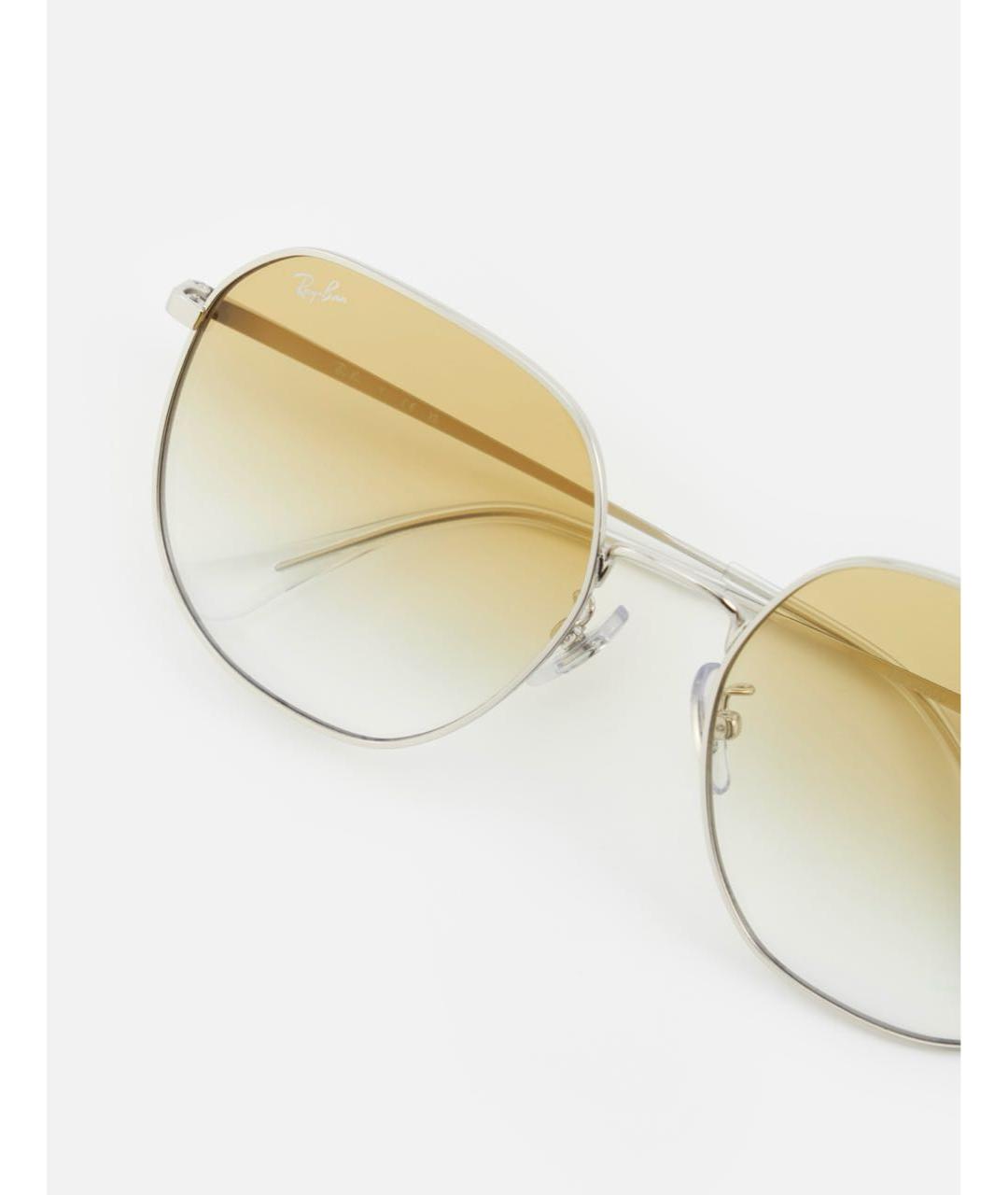 RAY BAN Желтые металлические солнцезащитные очки, фото 2