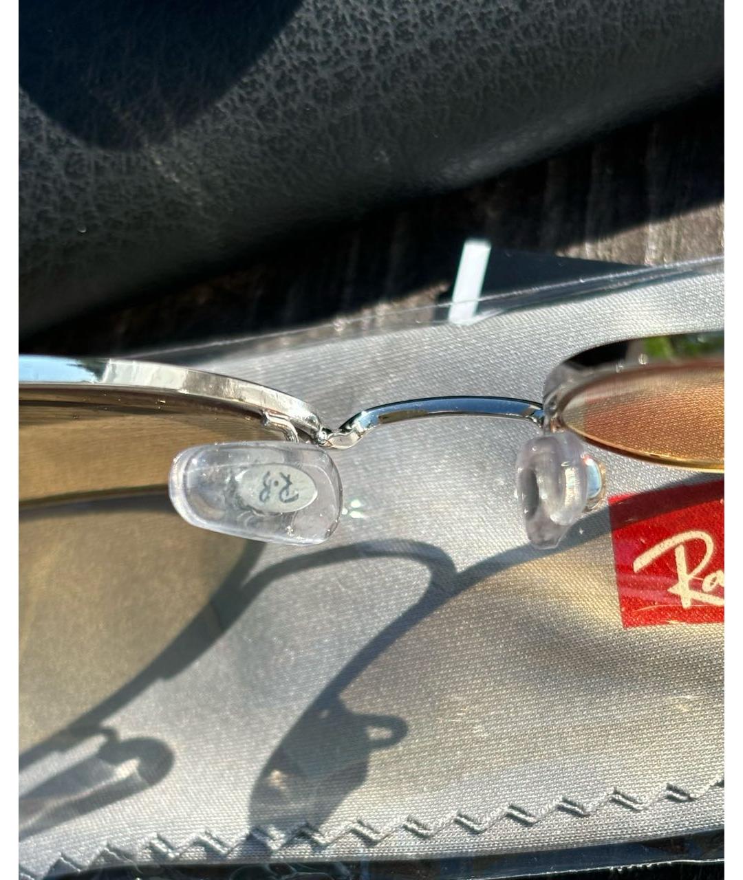 RAY BAN Желтые металлические солнцезащитные очки, фото 6