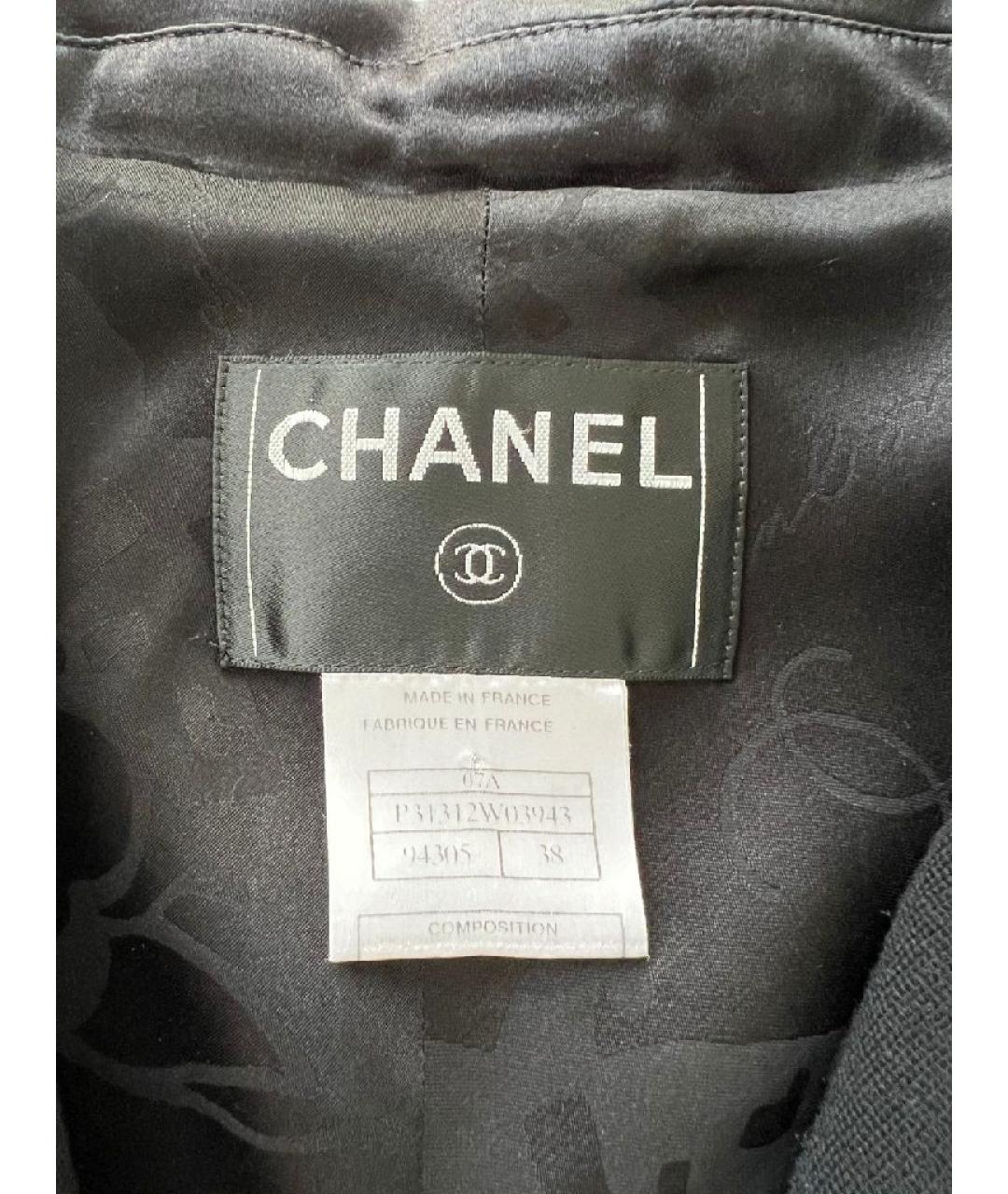 CHANEL Черное шерстяное пальто, фото 4