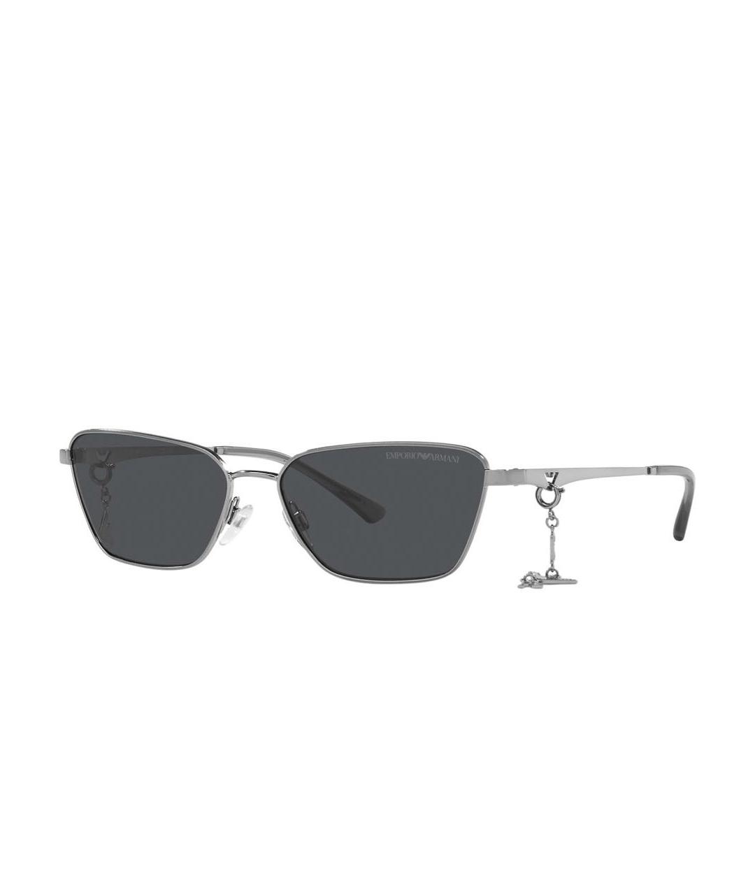 EMPORIO ARMANI Серые металлические солнцезащитные очки, фото 2