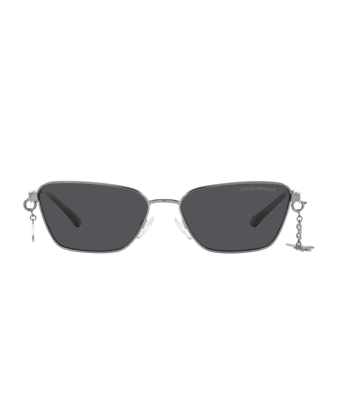 EMPORIO ARMANI Серые металлические солнцезащитные очки, фото 1