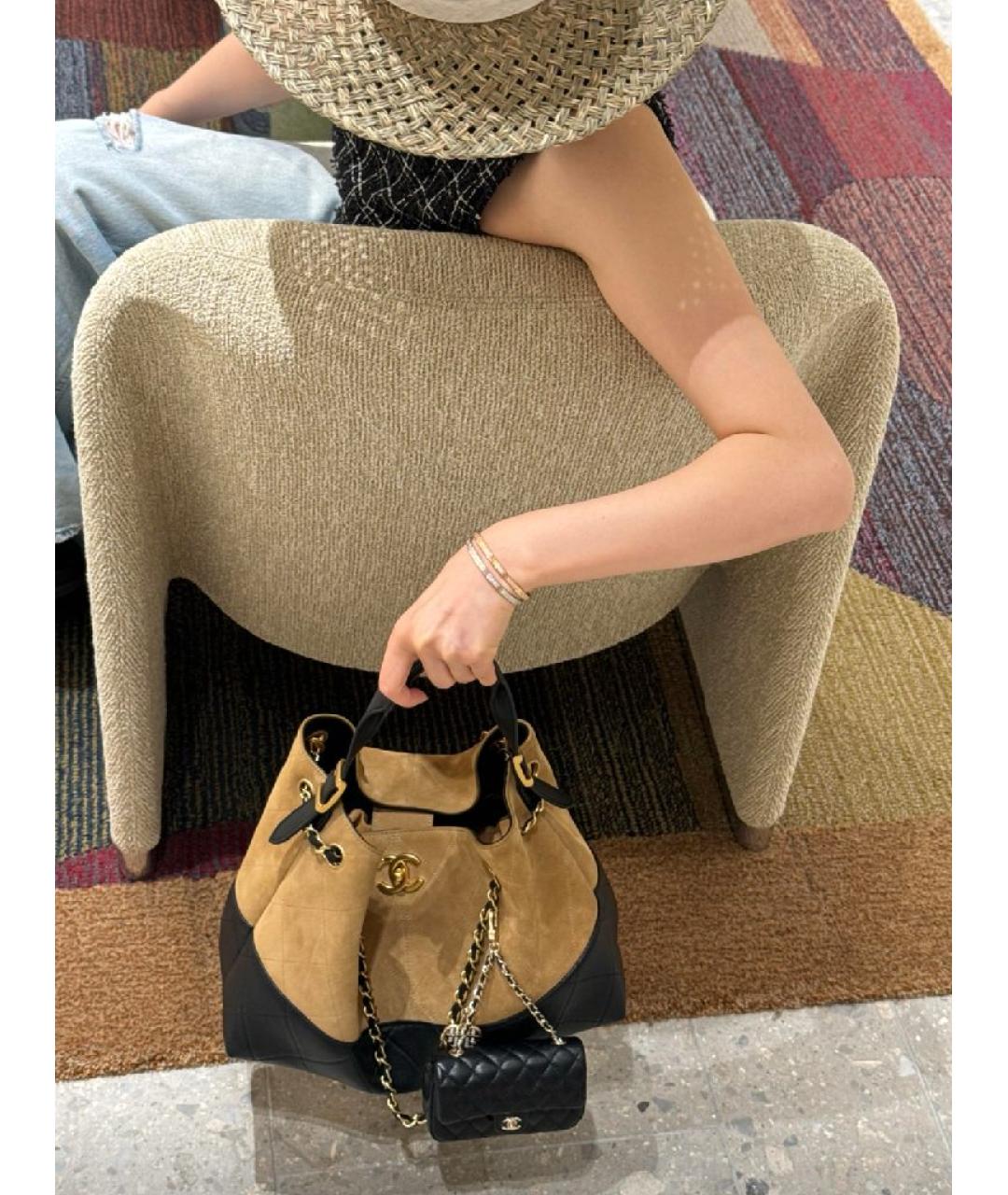 CHANEL Бежевая сумка тоут, фото 6