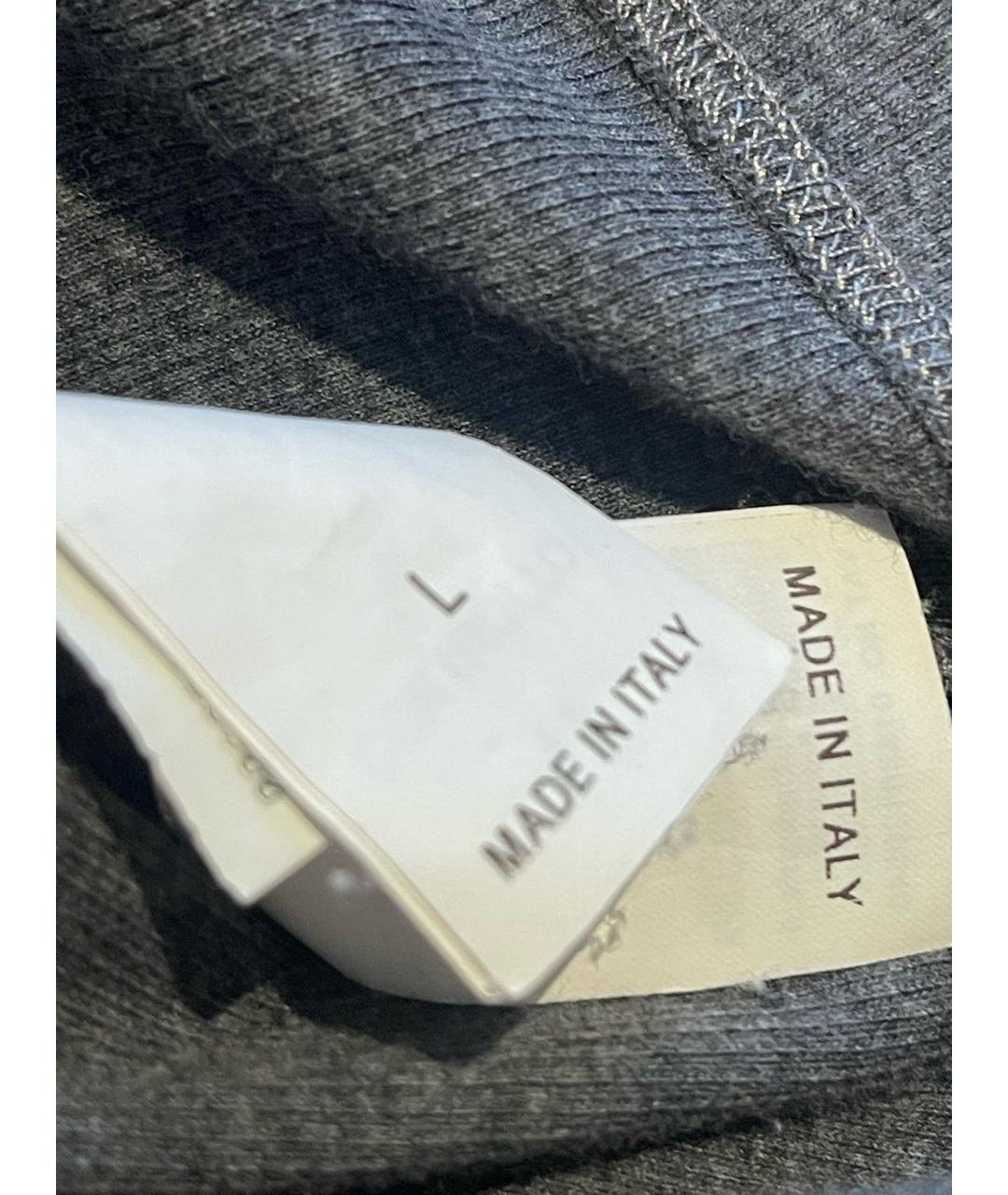BRUNELLO CUCINELLI Серебряная хлопковая футболка, фото 4