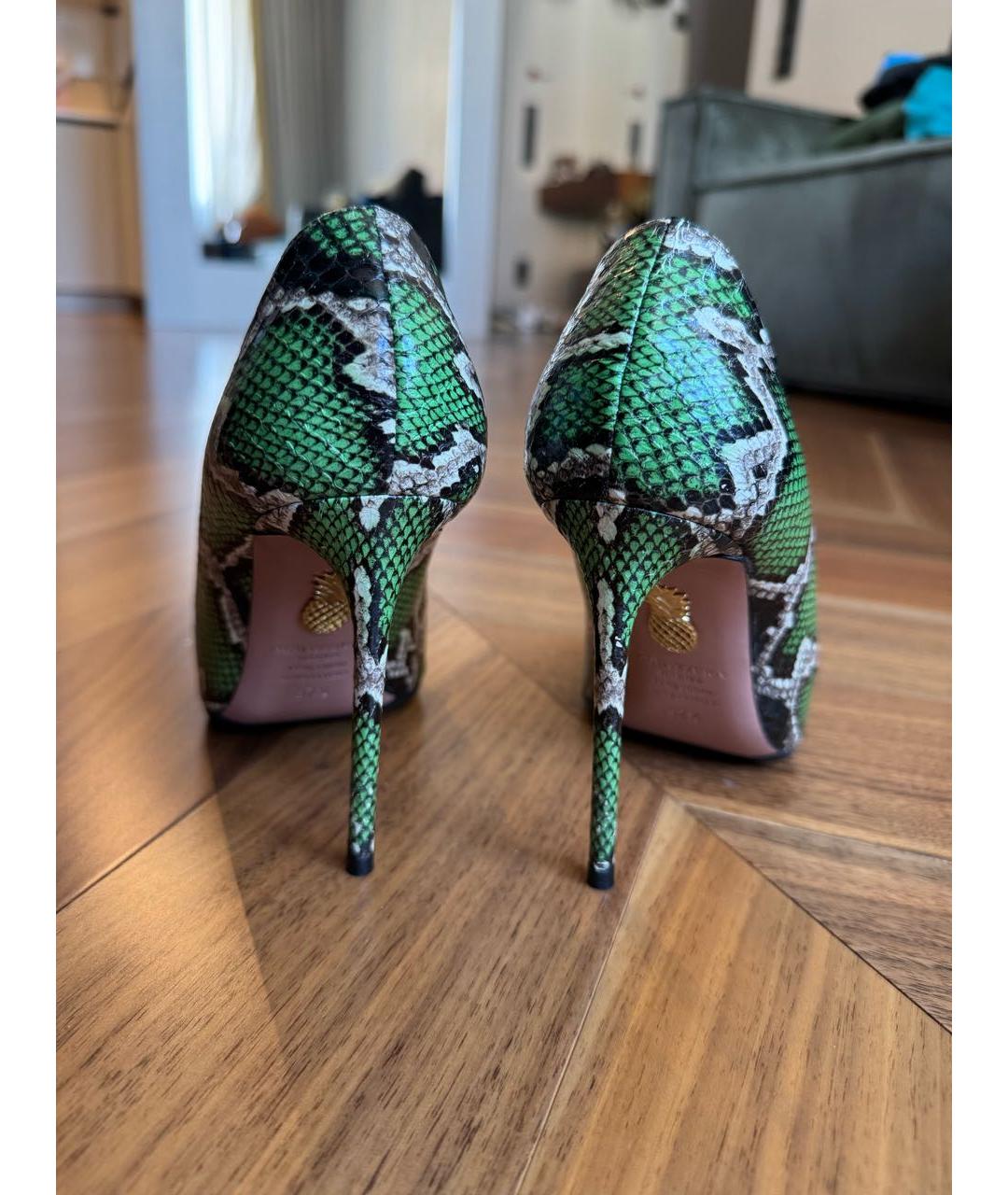 AQUAZZURA Зеленые кожаные туфли, фото 6