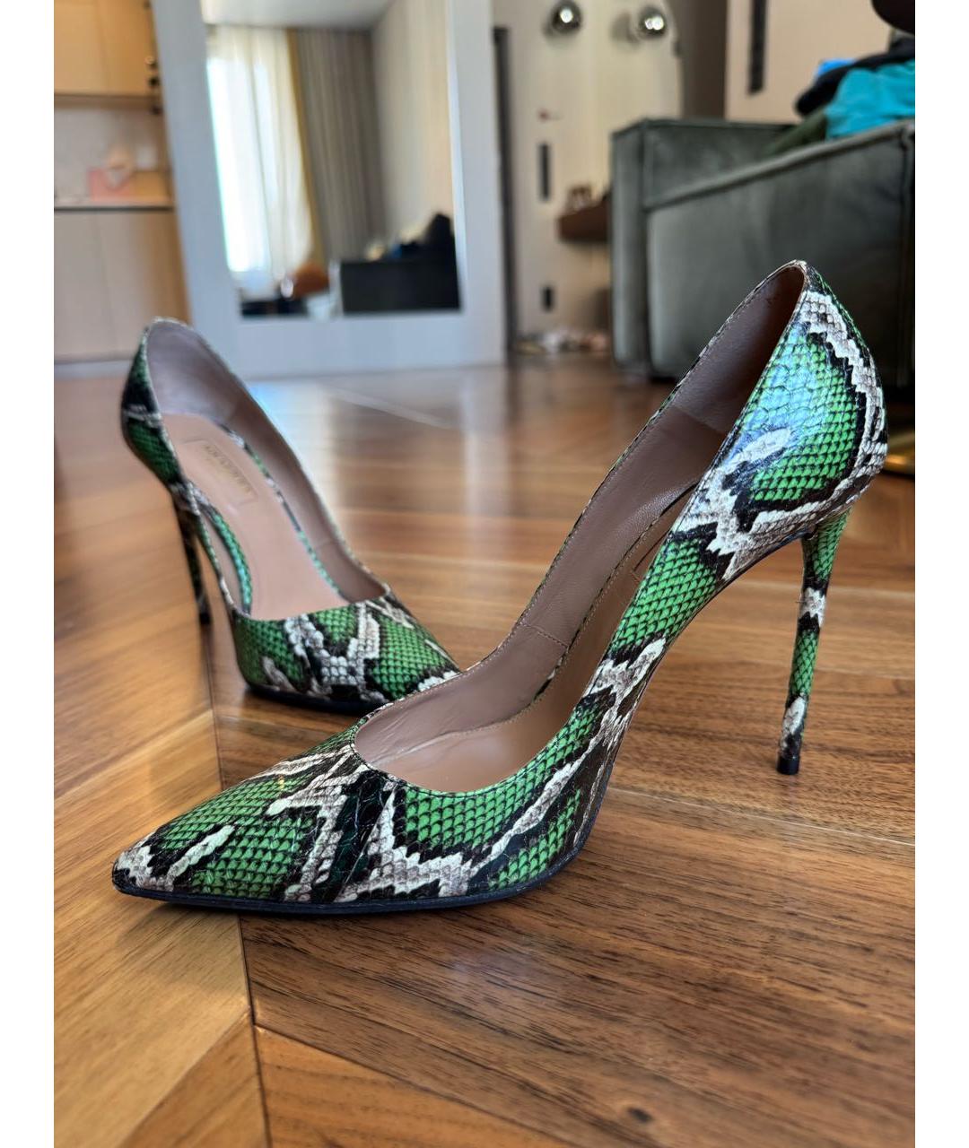 AQUAZZURA Зеленые кожаные туфли, фото 9