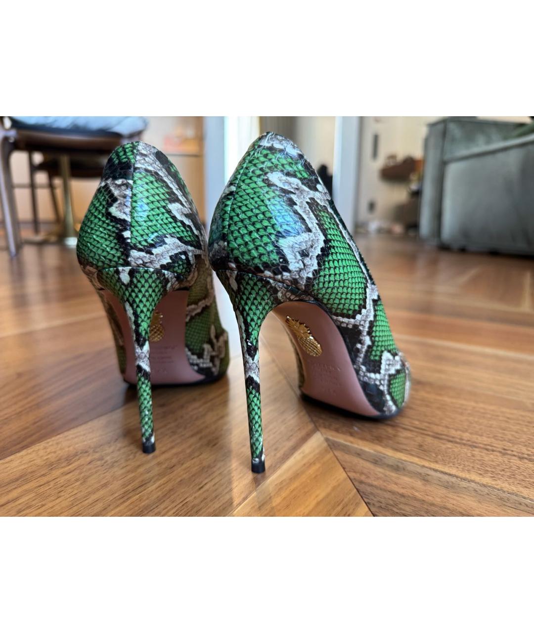 AQUAZZURA Зеленые кожаные туфли, фото 5