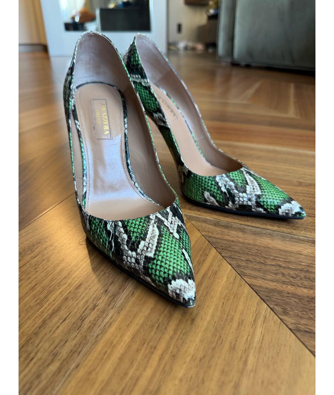 AQUAZZURA Зеленые кожаные туфли, фото 3