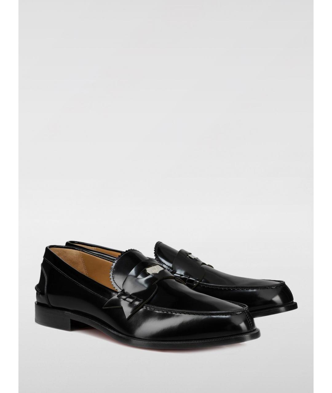 CHRISTIAN LOUBOUTIN Черные кожаные лоферы, фото 2