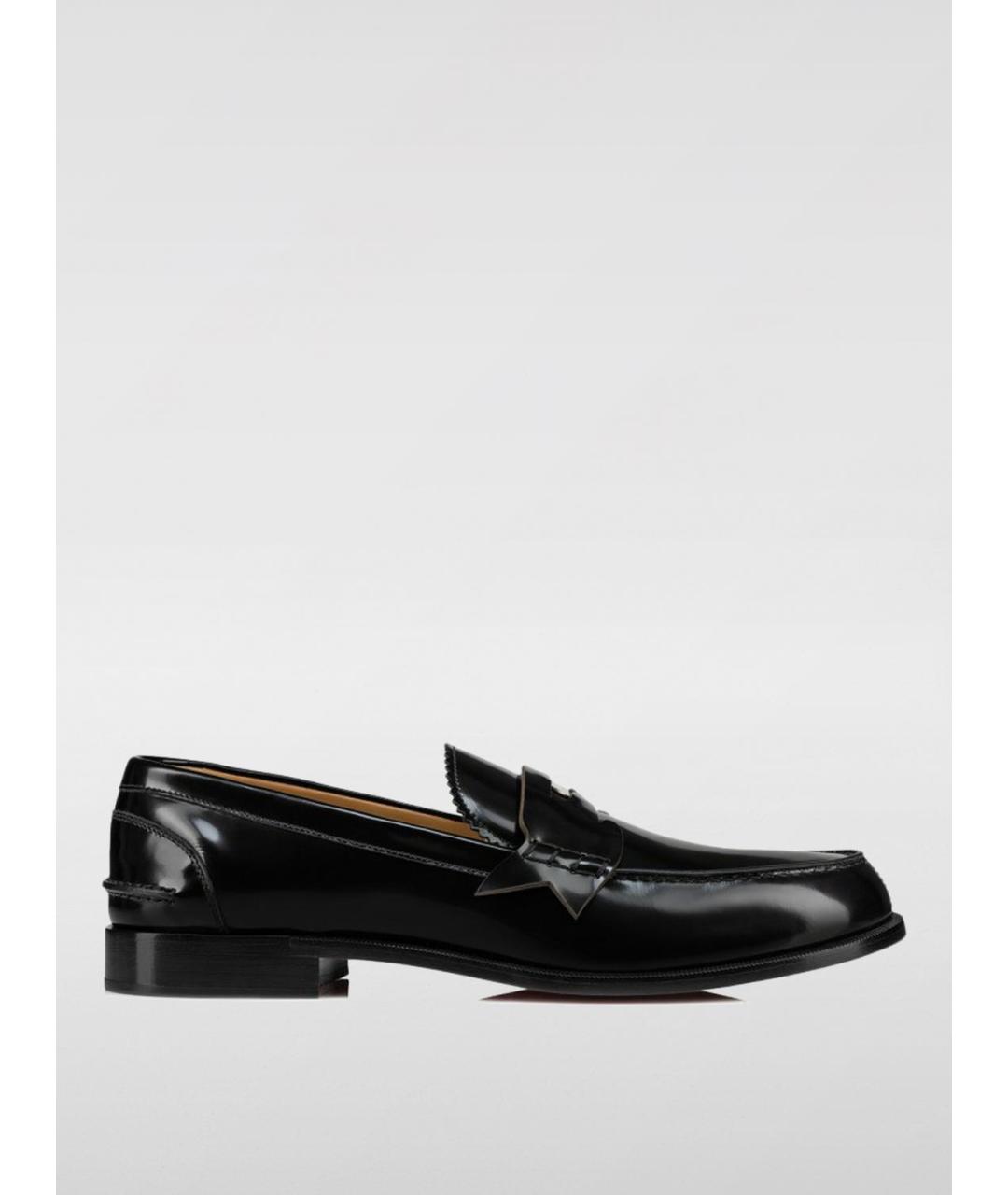 CHRISTIAN LOUBOUTIN Черные кожаные лоферы, фото 5