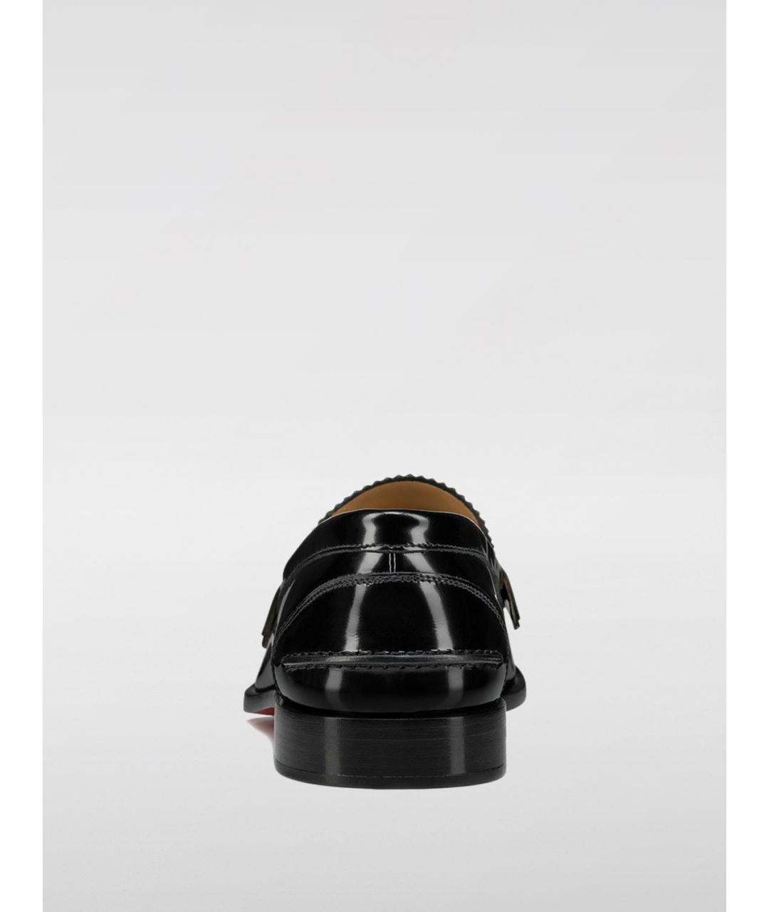 CHRISTIAN LOUBOUTIN Черные кожаные лоферы, фото 3