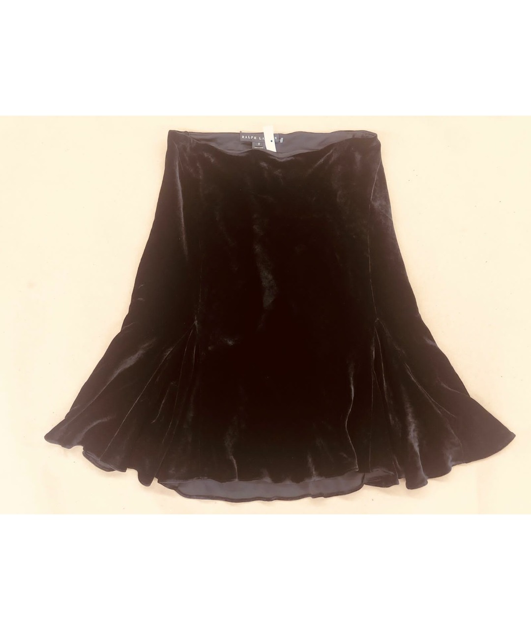 RALPH LAUREN COLLECTION Черная бархатная юбка миди, фото 5