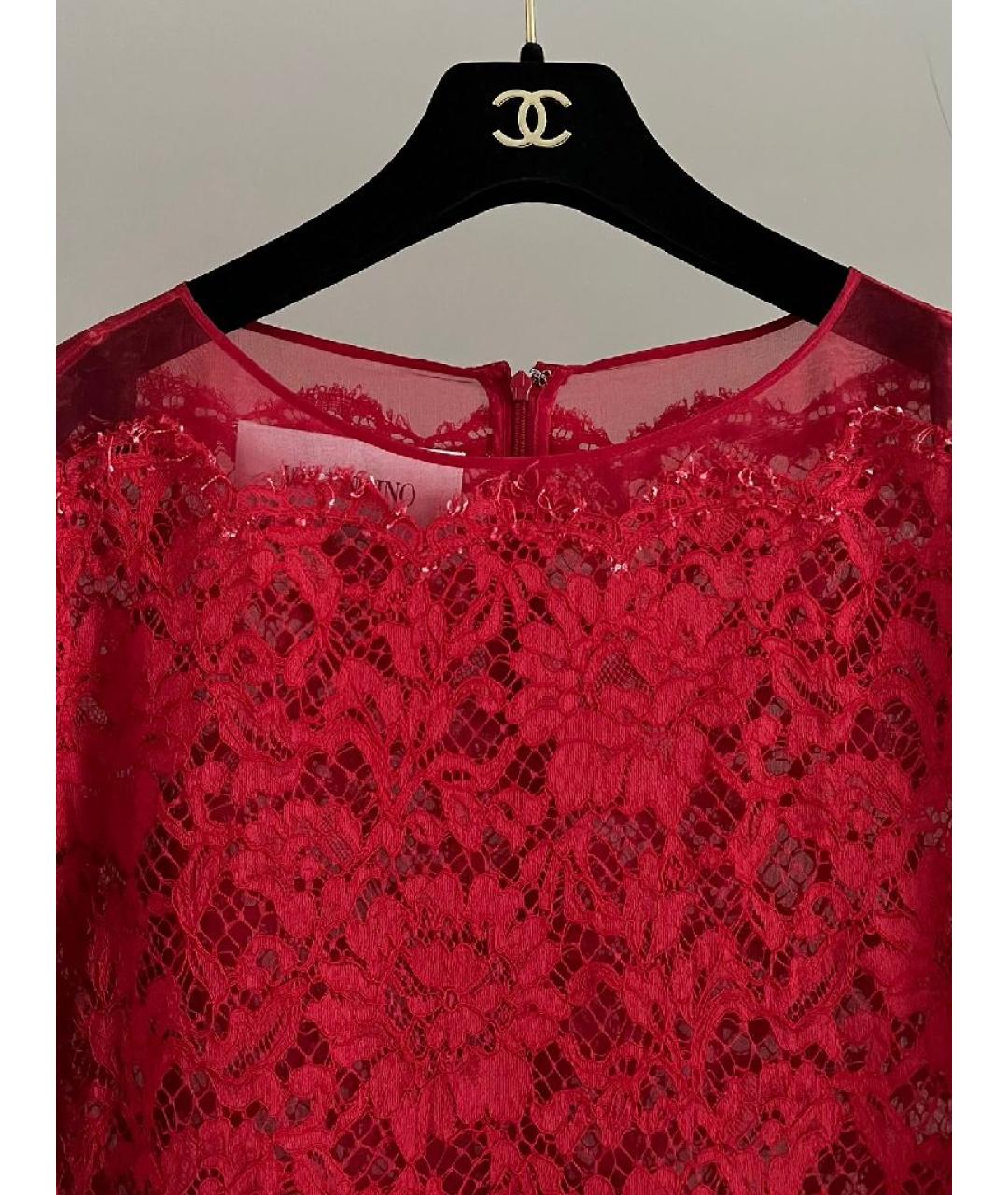 VALENTINO Красное хлопковое платье, фото 3