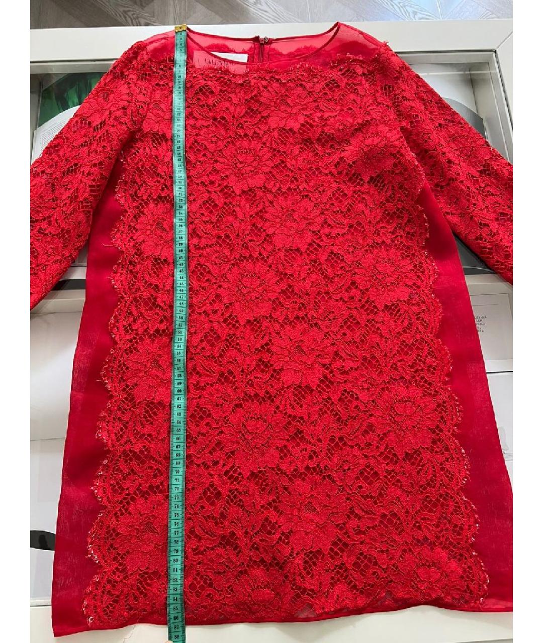 VALENTINO Красное хлопковое платье, фото 6