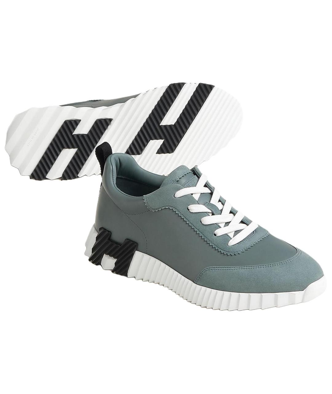 HERMES Синие низкие кроссовки / кеды, фото 4