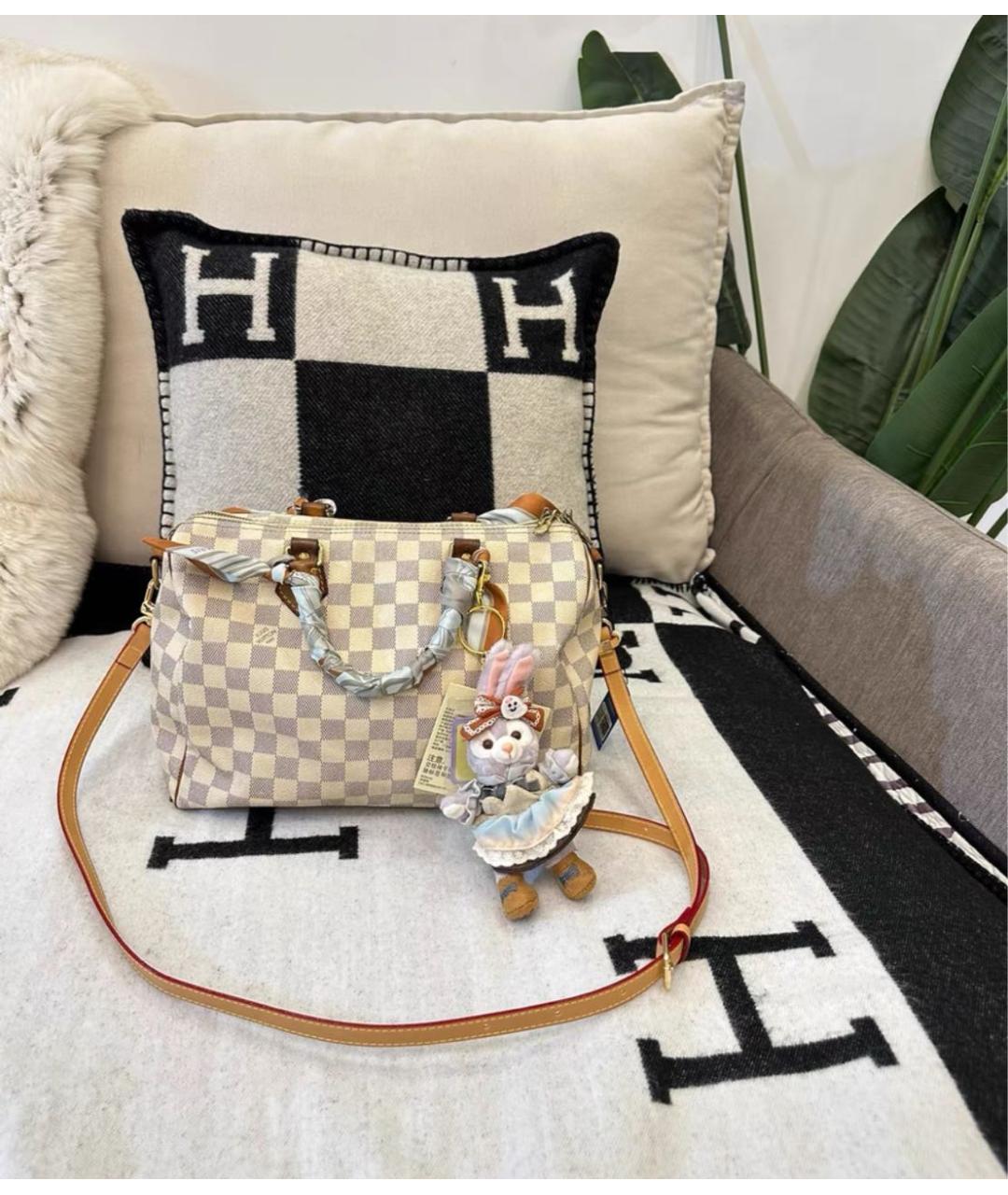 LOUIS VUITTON Бежевая кожаная дорожная/спортивная сумка, фото 4