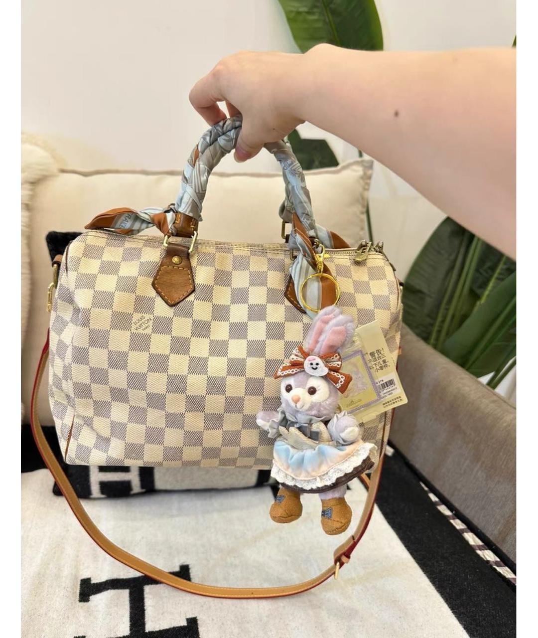 LOUIS VUITTON Бежевая кожаная дорожная/спортивная сумка, фото 2