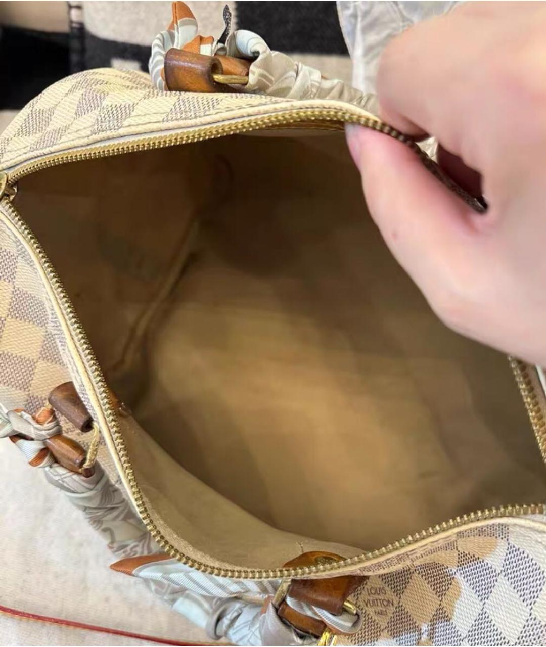 LOUIS VUITTON Бежевая кожаная дорожная/спортивная сумка, фото 6