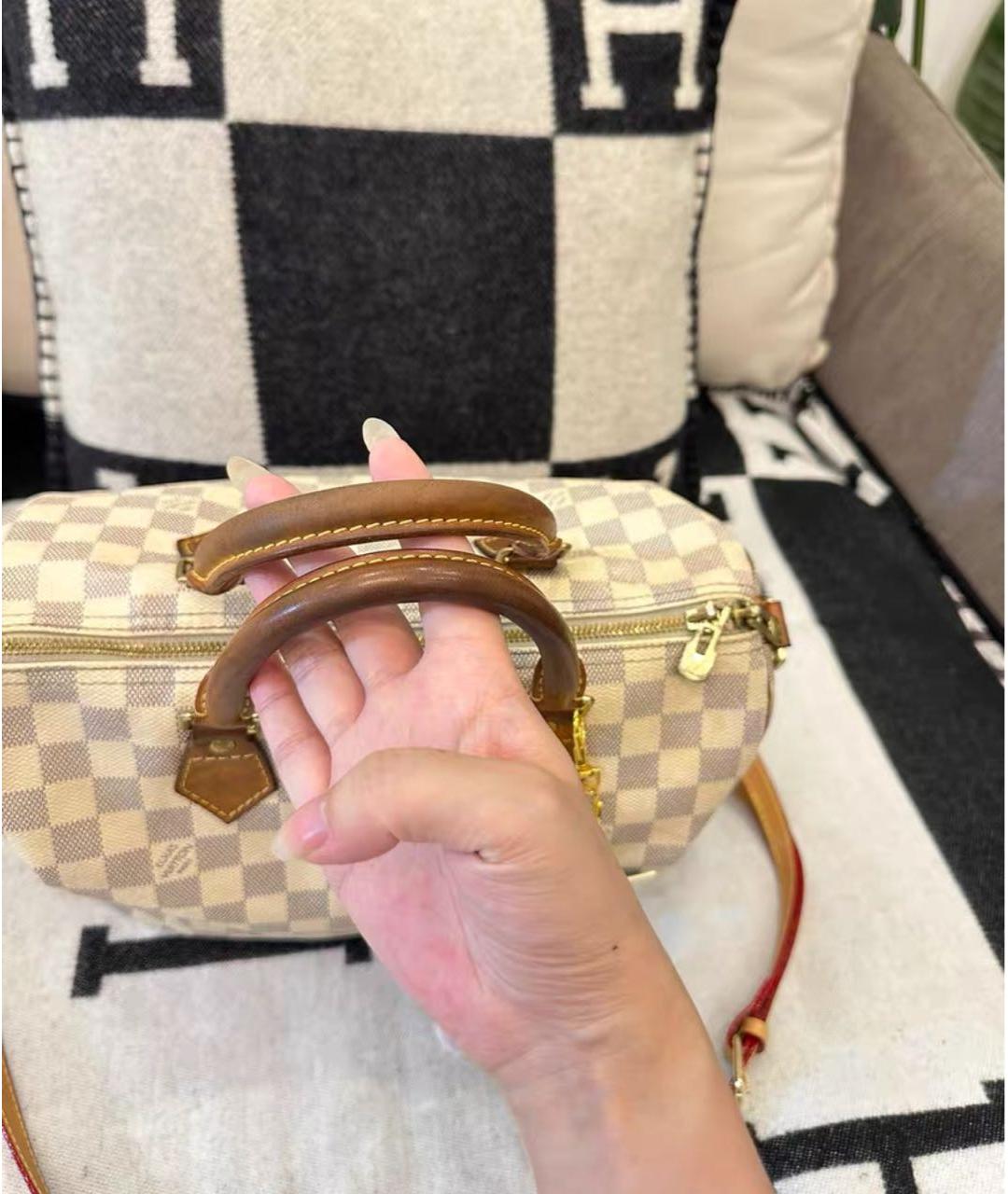 LOUIS VUITTON Бежевая кожаная дорожная/спортивная сумка, фото 8