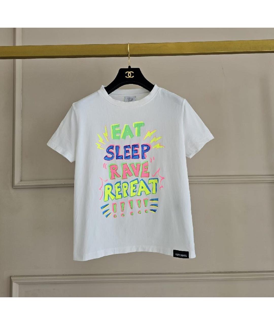 VETEMENTS Белая хлопковая футболка, фото 9