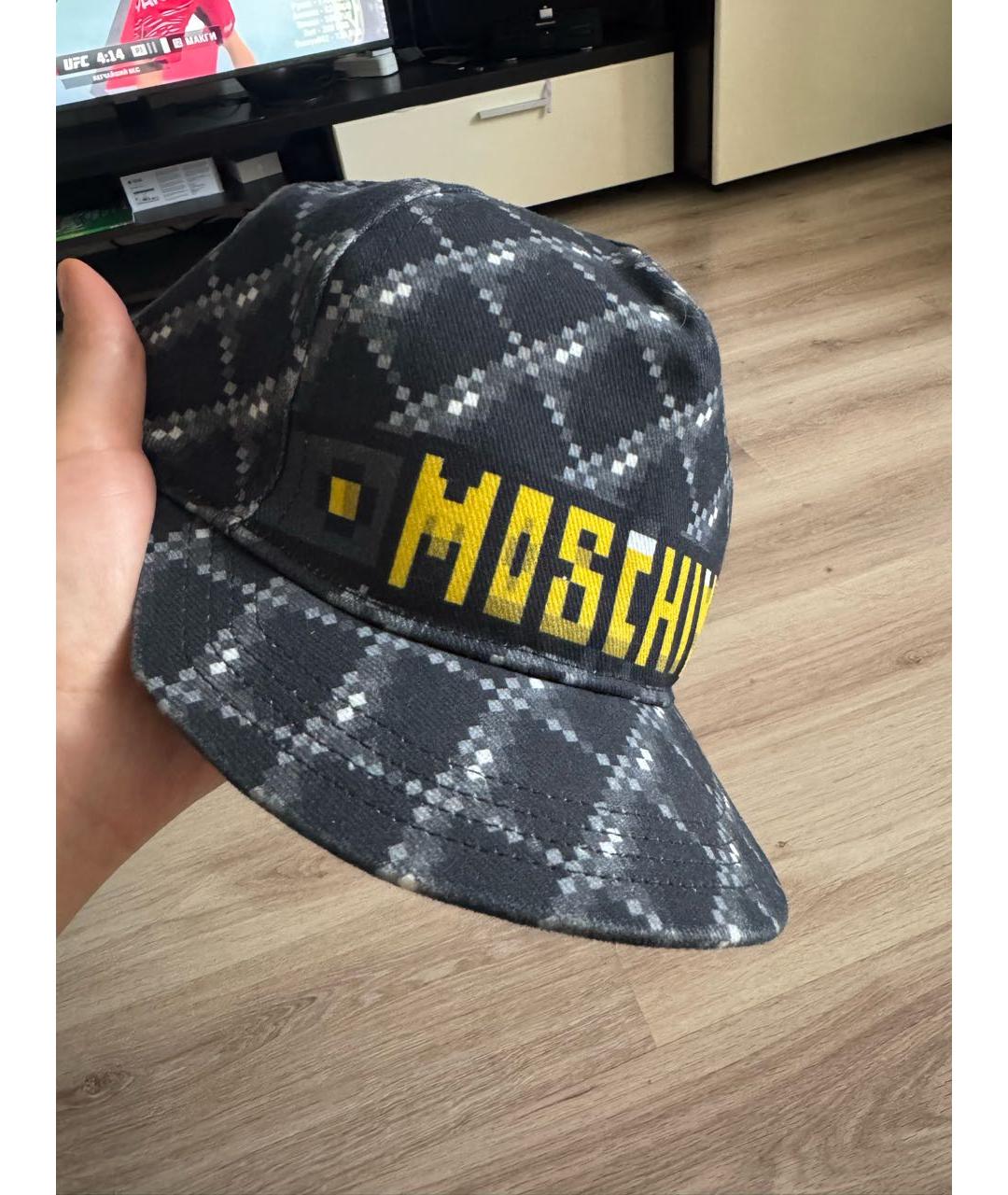 LOVE MOSCHINO Черная хлопковая кепка, фото 2