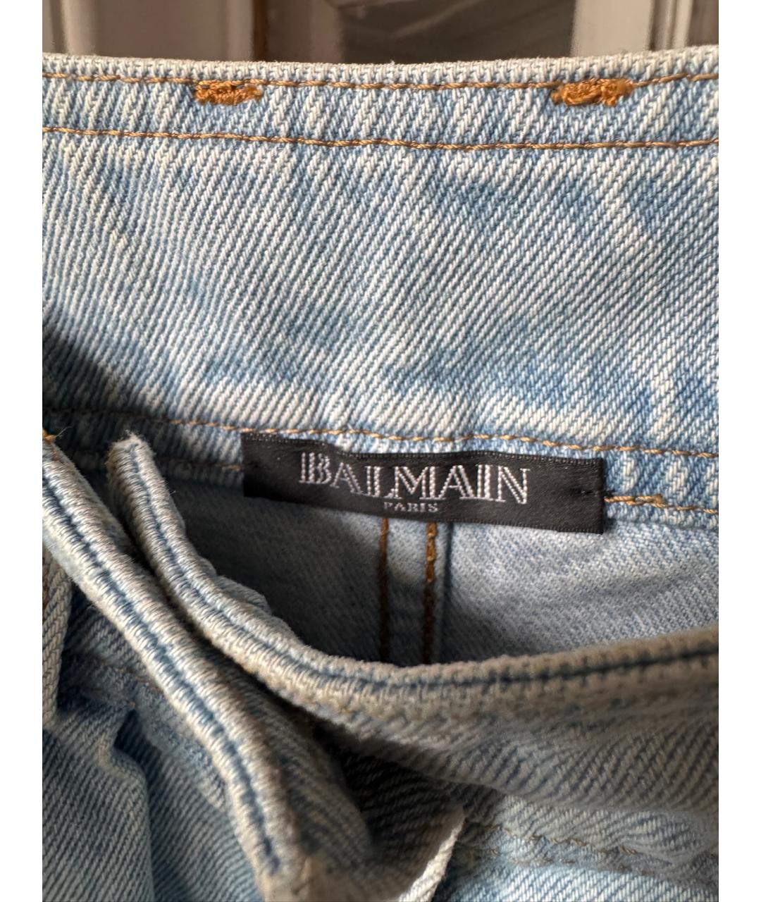 BALMAIN Голубые прямые джинсы, фото 3