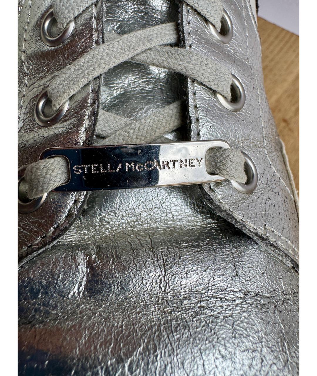 STELLA MCCARTNEY Серебряные кожаные кеды, фото 6