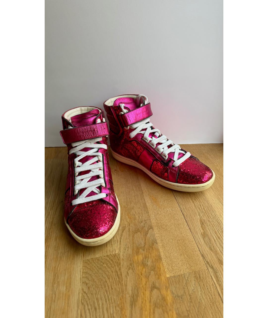 STELLA MCCARTNEY Розовые кожаные кеды, фото 2