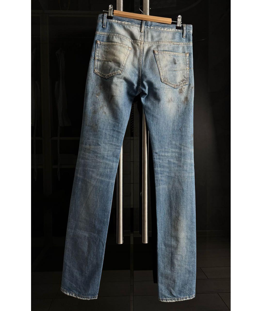 DIOR HOMME Голубые хлопковые джинсы скинни, фото 2