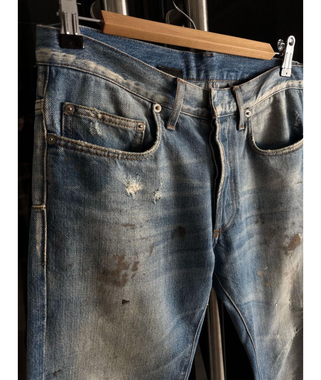 DIOR HOMME Голубые хлопковые джинсы скинни, фото 3