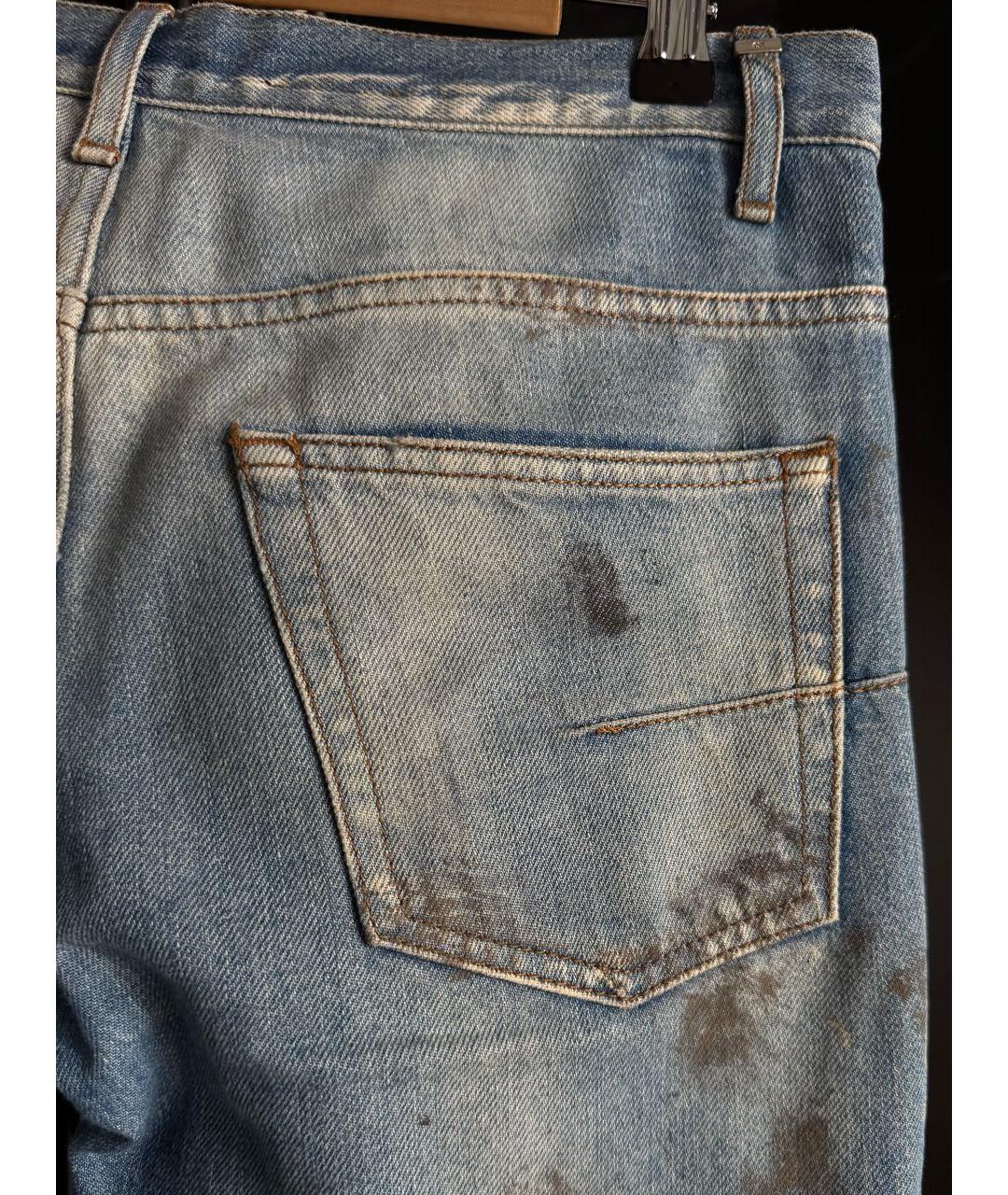 DIOR HOMME Голубые хлопковые джинсы скинни, фото 4