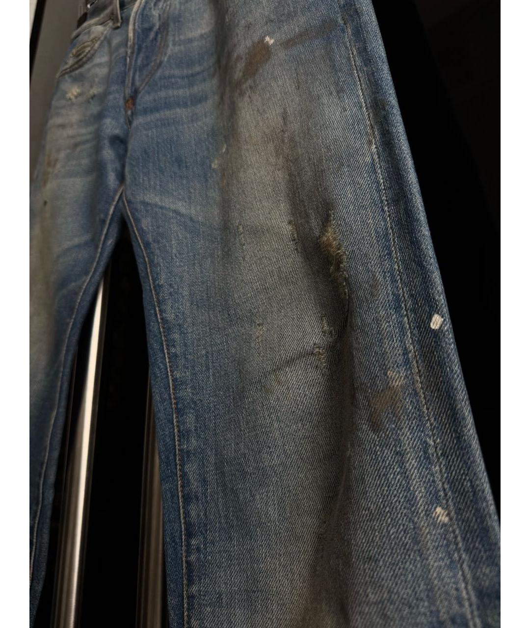 DIOR HOMME Голубые хлопковые джинсы скинни, фото 5