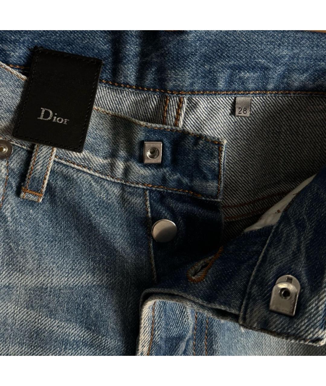 DIOR HOMME Голубые хлопковые джинсы скинни, фото 6