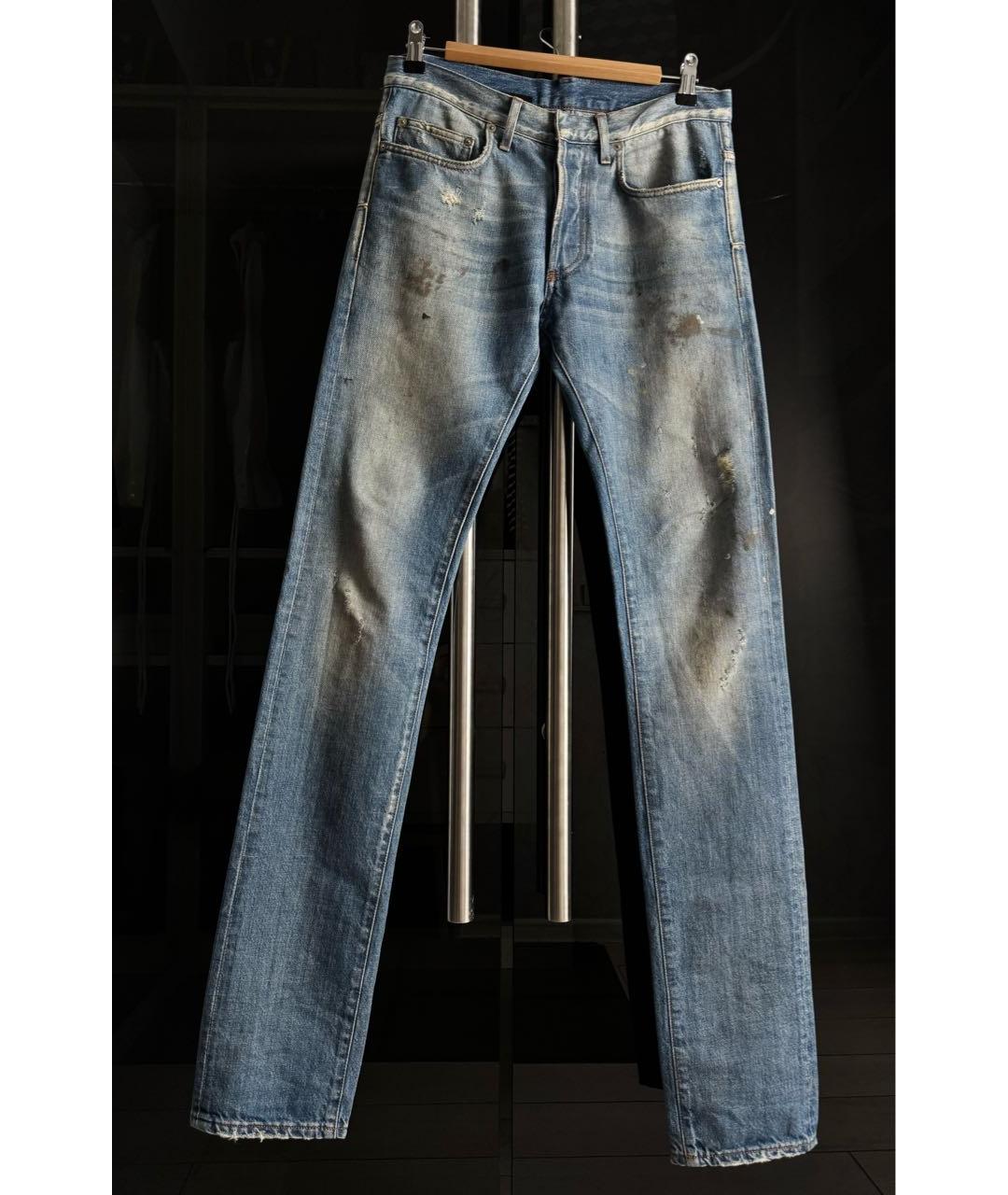 DIOR HOMME Голубые хлопковые джинсы скинни, фото 9